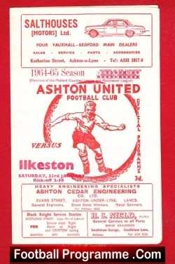 Ashton United v Ilkeston Town 1965 - football programme