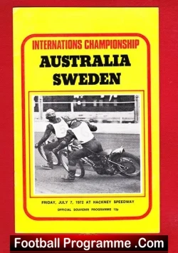 Australia Speedway v Sweden 1972 – At Hackney London
