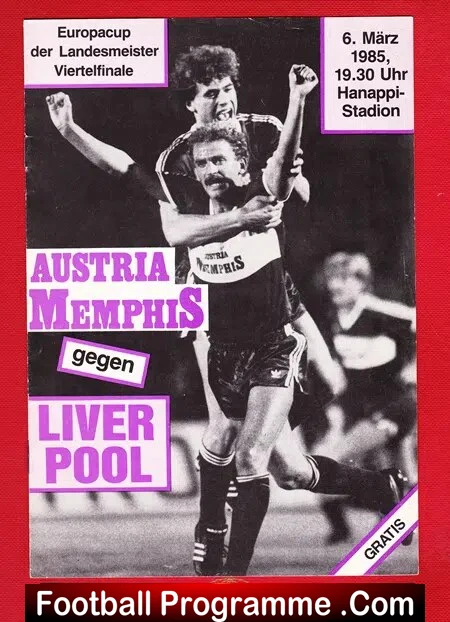 Austria Memphis v Liverpool 1985 – Wien Vienna