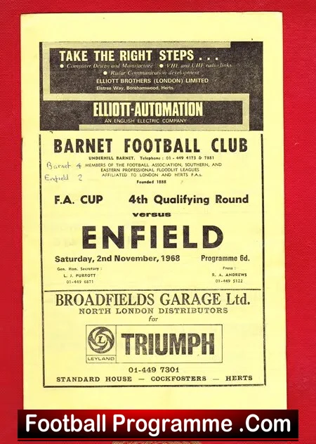 Barnet v Enfield 1968