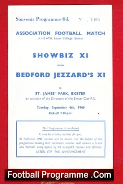 Bedford Jezzard XI v Showbiz XI 1960 – Exeter Sean Connery