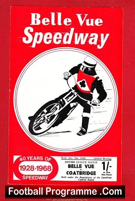 Belle Vue Speedway v Coatbridge 1968
