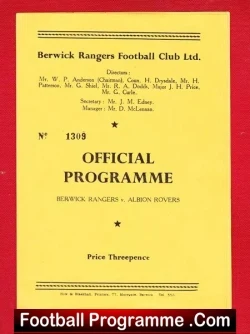 Berwick Rangers v Albion Rovers 1958