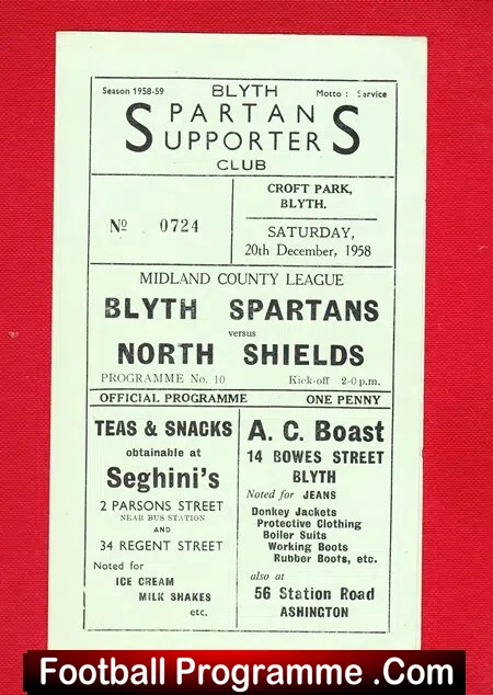 Blyth Spartans v North Shields 1958