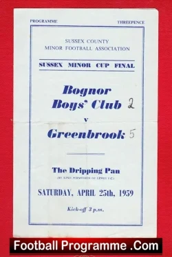 Bognor Boys Club v Greenbrook 1959 – Sussex Minor Cup Final
