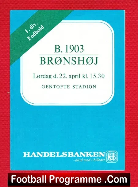 Boldklubben 1903 v Bronshoj 1972 – April – Denmark