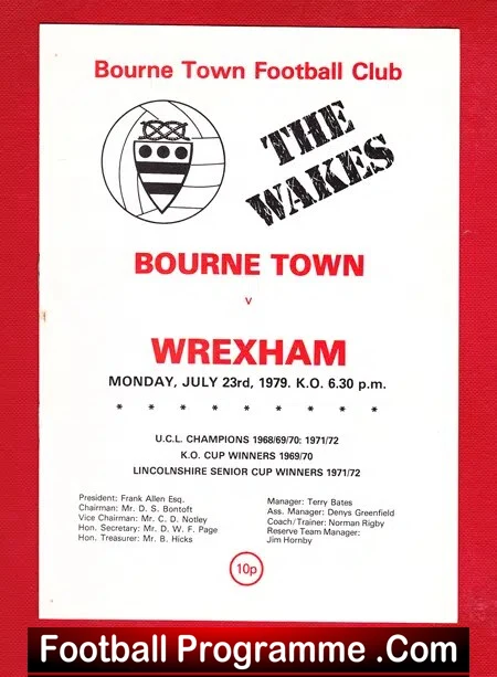 Bourne Town v Wrexham 1979