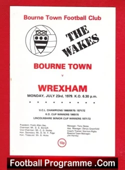 Bourne Town v Wrexham 1979
