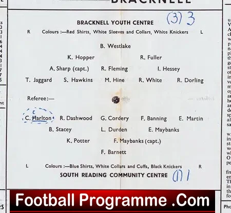Bracknell v South Reading 1949 - Youth Match Vicarage Lane