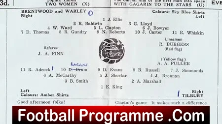 Brentwood Warley v Tilbury 1961 – Amateur Cup