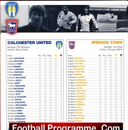 Brian Owen Testimonial Benefit Match Colchester United 05 SIGNED