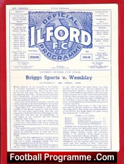 Briggs Sports v Wembley 1956 - Senior Cup Final at Ilford FC - football programme