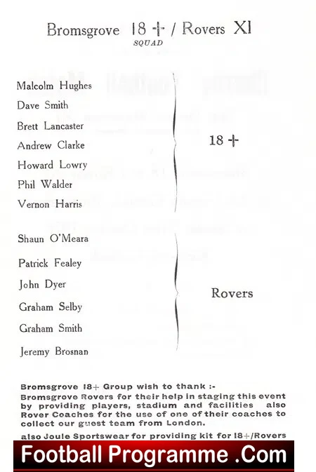 Bromsgrove v Dennis Waterman X1 1978 - Charity Match