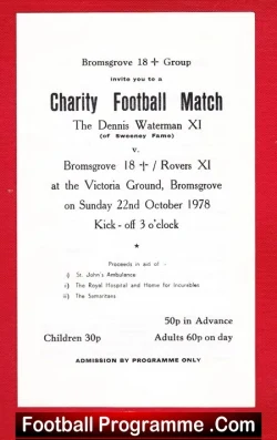 Bromsgrove v Dennis Waterman XI 1978 – Charity Match