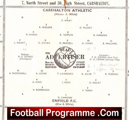 Carshalton Athletic v Enfield 1959