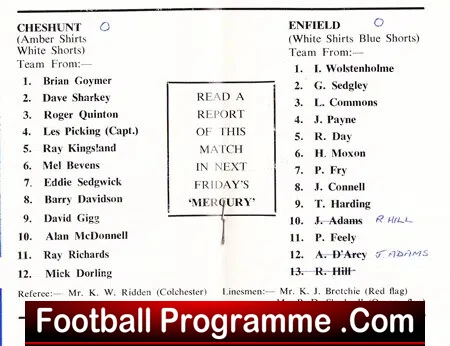 Cheshunt v Enfield 1969