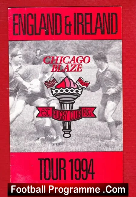 Chicago Blaze Rugby Club Tour v England + Ireland 1994