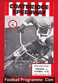 Coatbridge Speedway v Cradley United 1973 - speedway programme