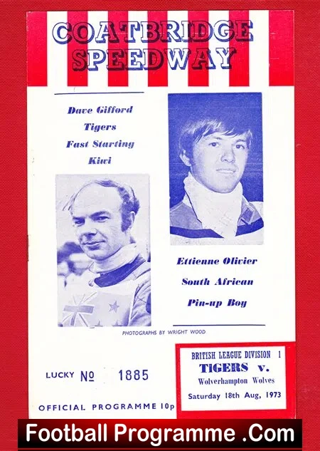 Coatbridge Speedway v Wolverhampton Wolves 1973