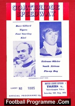 Coatbridge Speedway v Wolverhampton Wolves 1973