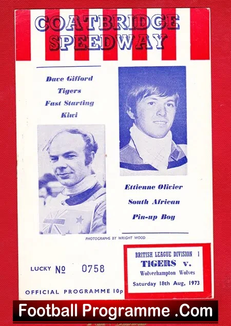 Coatbridge Speedway v Wolverhampton Wolves 1973