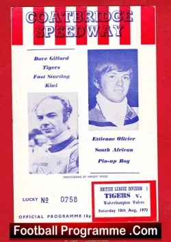 Coatbridge Speedway v Wolverhampton Wolves 1973