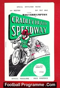 Cradley Heath Speedway v Wolverhampton 1962