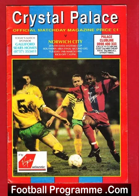Crystal Palace v Norwich City 1991 – Cup Final