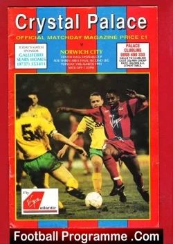 Crystal Palace v Norwich City 1991 – Cup Final