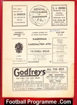 Dagenham v Carshalton 1958 – London Senior Cup