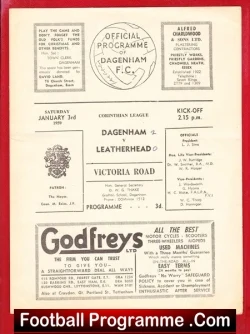 Dagenham v Leatherhead 1959 - football programme