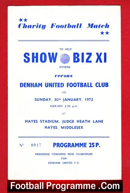 Denham United v Show Biz 1972 – Tommy Steele – Dennis Waterman