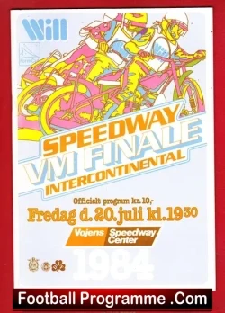 Denmark Speedway Programme VM Final 1984 – Vojens
