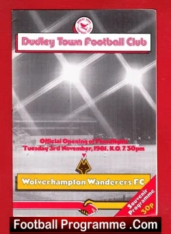 Dudley Town v Wolves Wolverhampton 1981 – Friendly Match