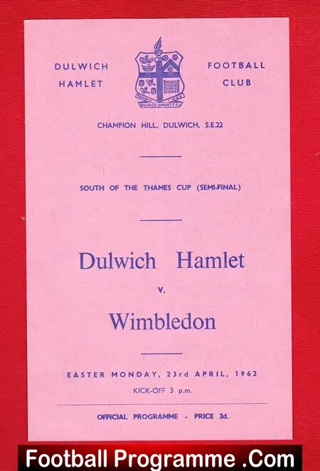 Dulwich Hamlet v Wimbledon 1962