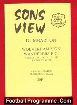 Dumbarton v Wolves Wolverhampton 1992 – Friendly Match