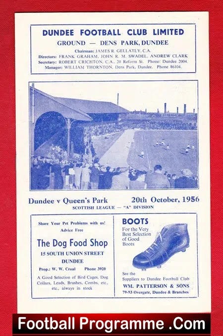 Dundee v Queens Park 1956