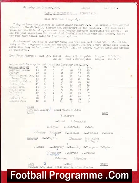 East Ham United v Tilbury 1960