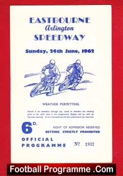 Eastbourne Speedway Championship Of Sussex 1962