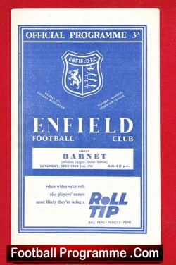 Enfield v Barnet 1961 - football programme