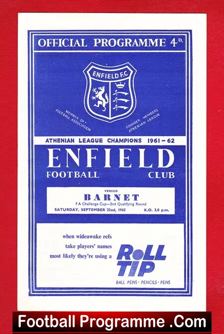 Enfield v Barnet 1962 – FA Challenge Cup
