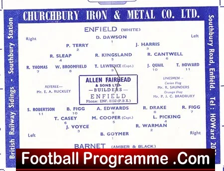 Enfield v Barnet 1962 - FA Challenge Cup