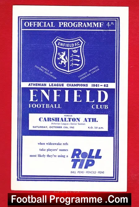 Enfield v Charlton Athletic 1962 – Athenian League