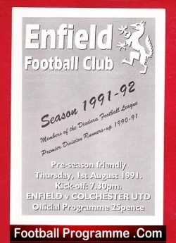 Enfield v Colchester United 1991 – Pre Season Friendly