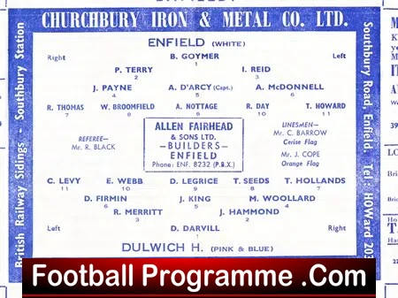 Enfield v Dulwich Hamlet 1965