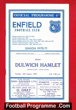 Enfield v Dulwich Hamlet 1970