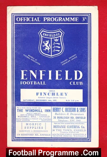 Enfield v Finchley 1957