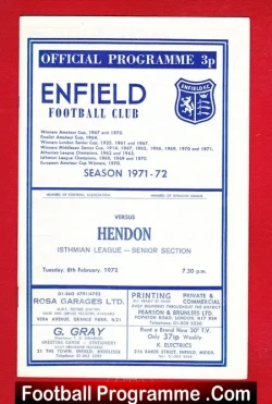 Enfield v Hendon 1972