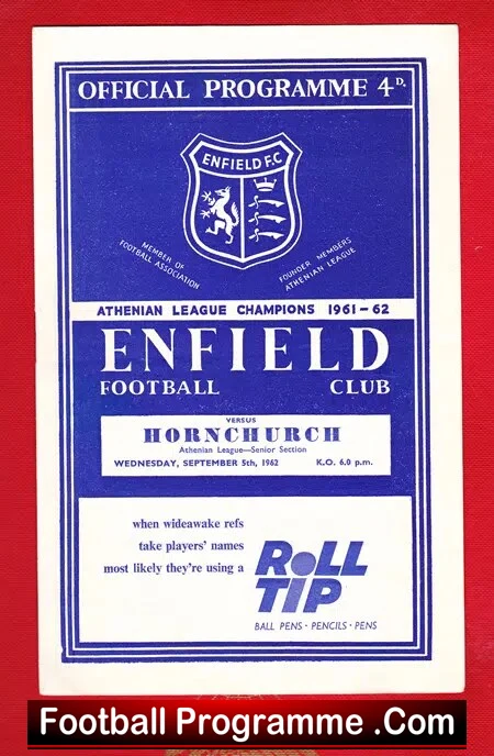 Enfield v Hornchurch 1962 – Athenian League