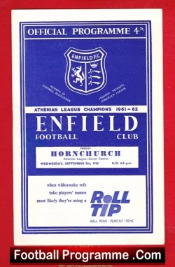 Enfield v Hornchurch 1962 – Athenian League